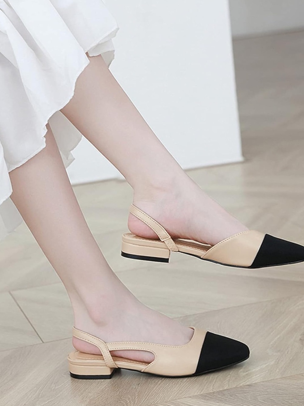 Black and Tan Slingback Shoes